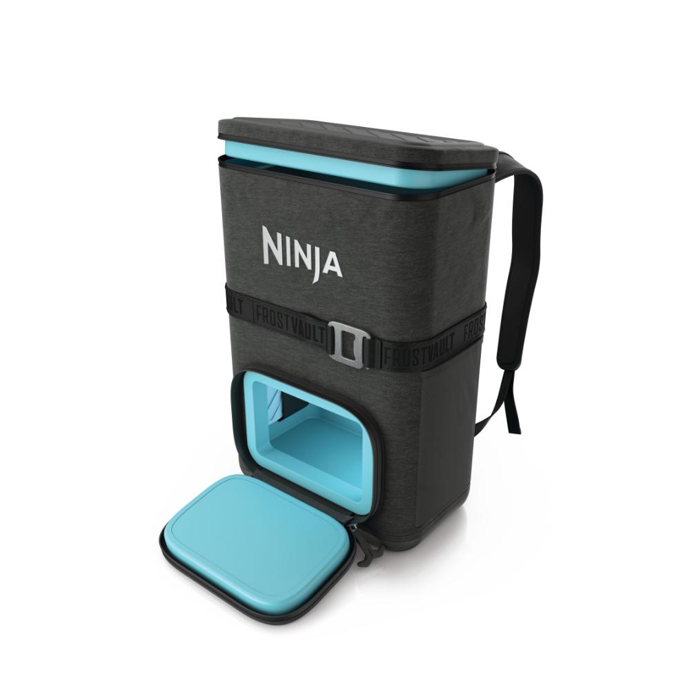Ninja FrostVault™ Go 24-Can Backpack Soft Cooler with Cold Dry Zone (Charcoal Gray)