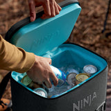 Ninja FrostVault™ Go 24-Can Backpack Soft Cooler with Cold Dry Zone (Charcoal Gray)