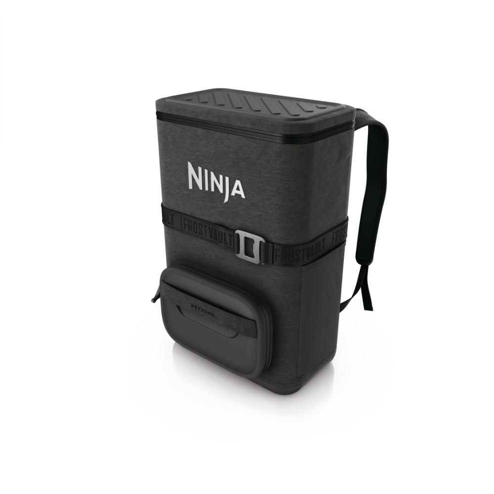 Ninja FrostVault™ Go 24-Can Backpack Soft Cooler with Cold Dry Zone (Charcoal Gray)