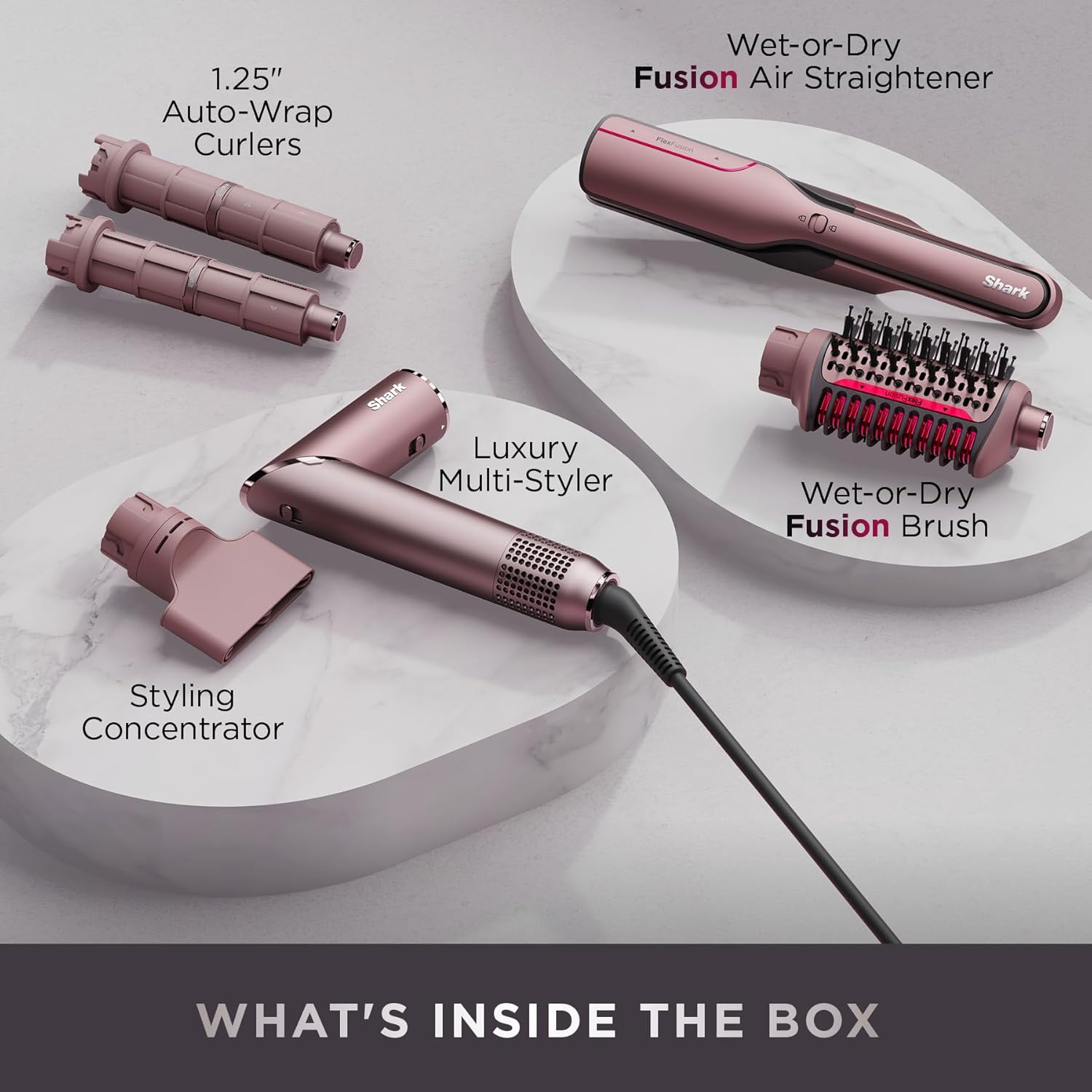 ＳＨＡＲＫ　Ｆr e e s t y l eディスプレーセット Shark FlexFusion 5 in 1 Air Styler Straightener + Brush Set